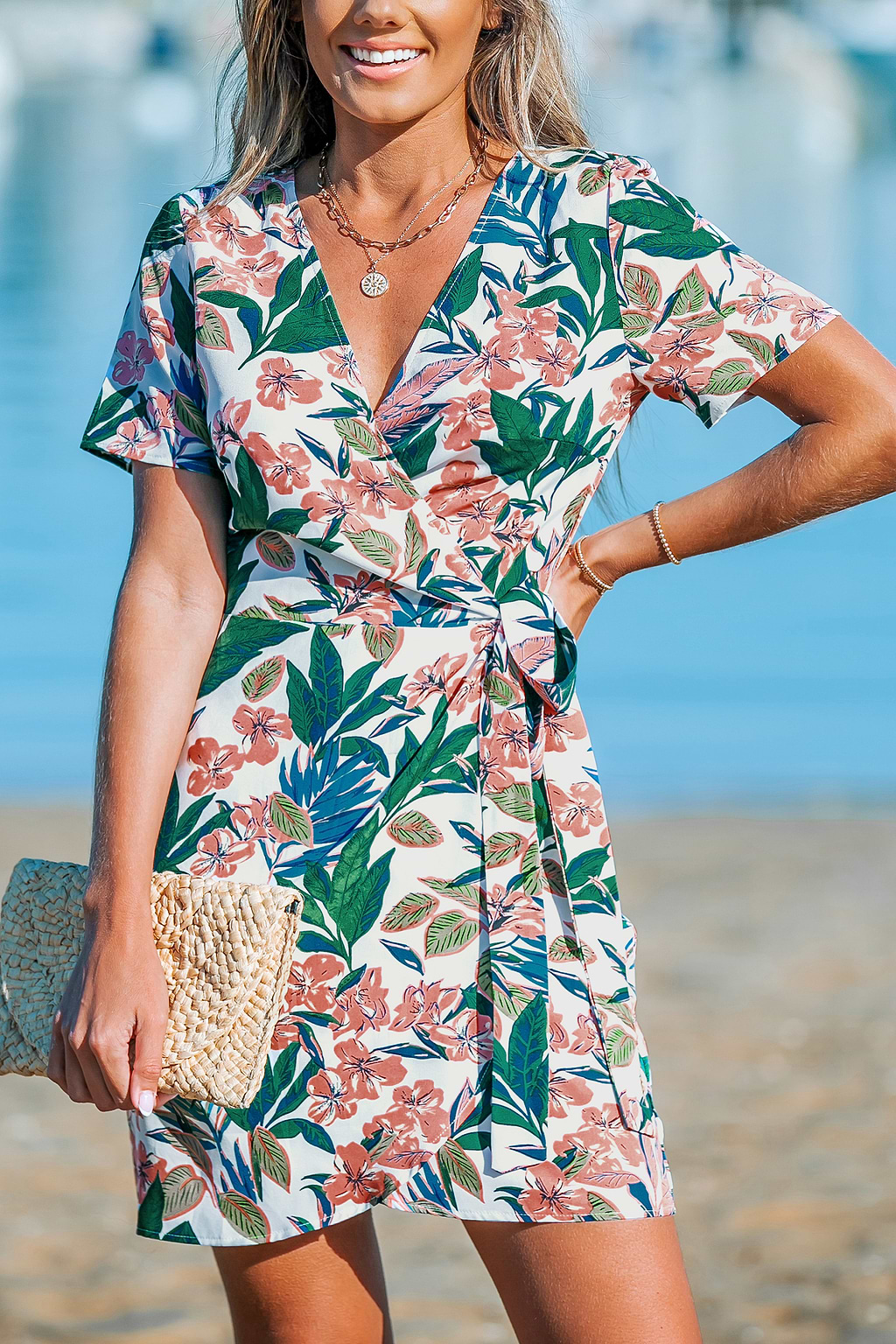 Floral Wrap Mini Dress