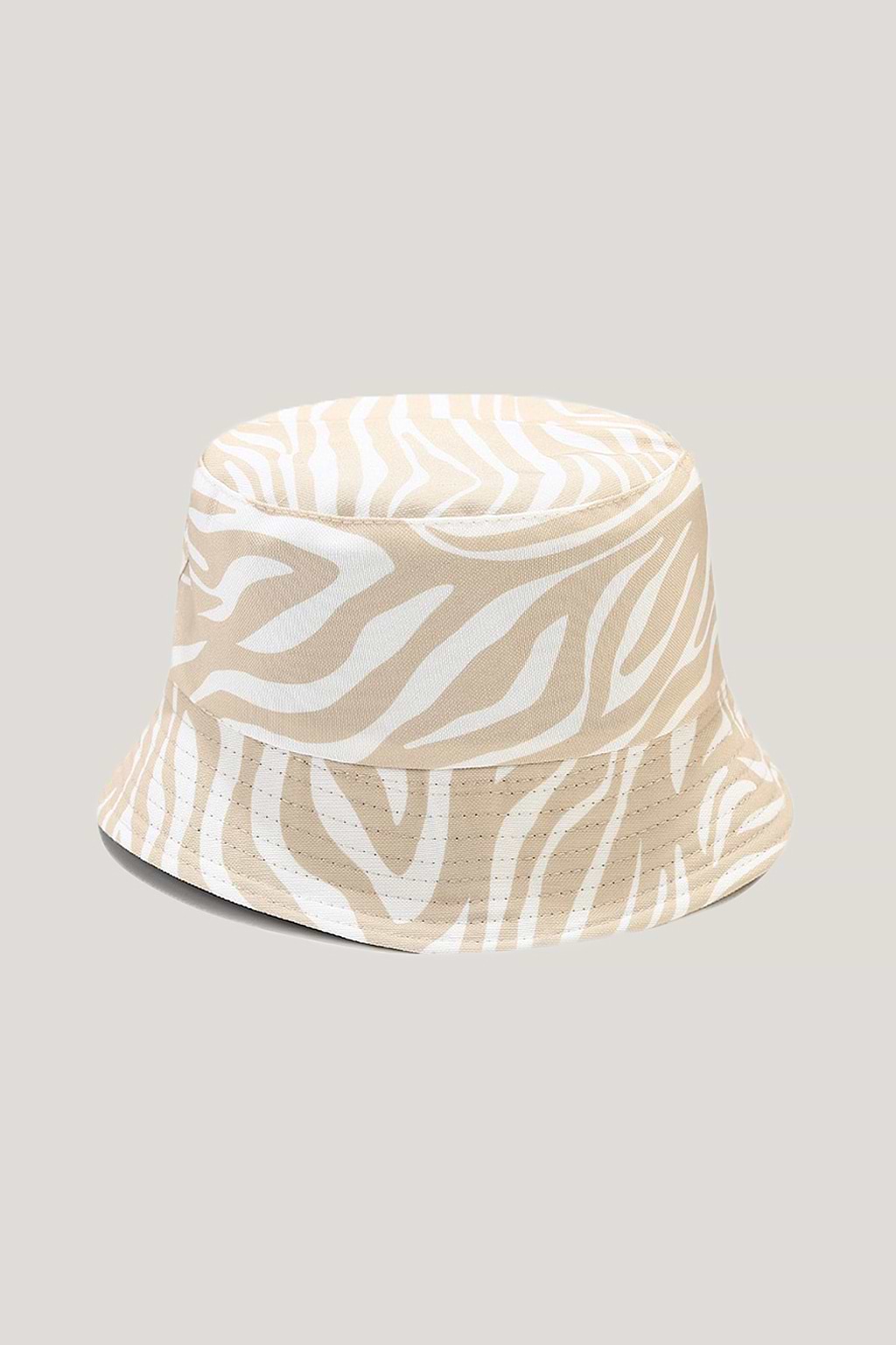 Neutral Zebra Print Bucket Hat