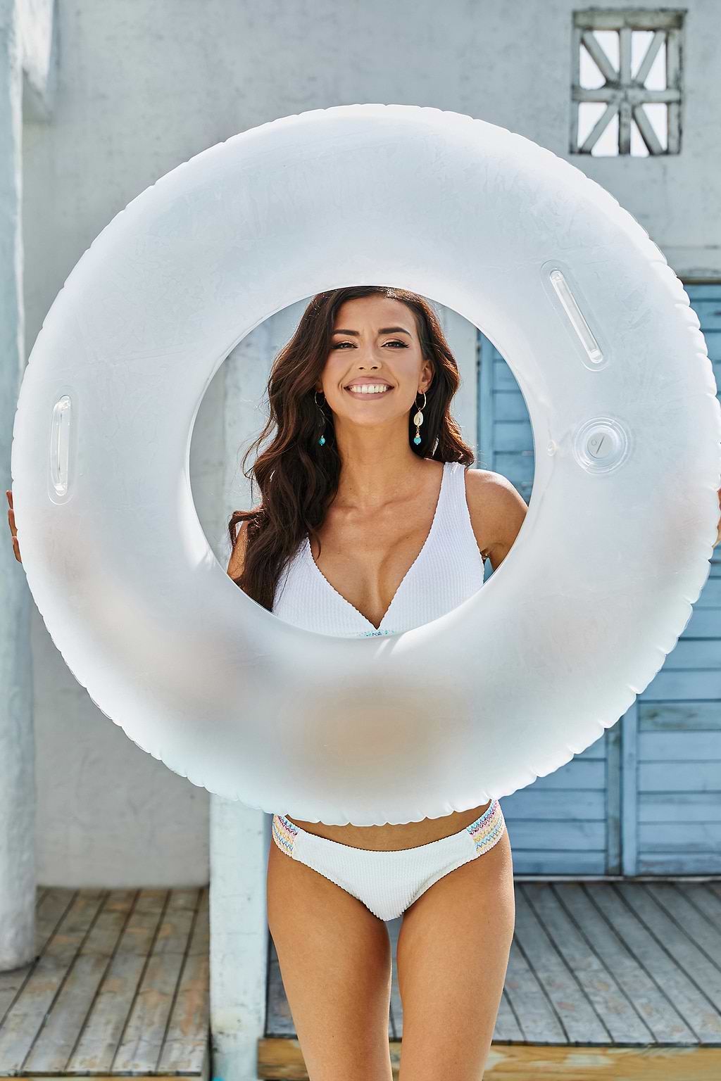 Bouée de piscine lumineux multicolore