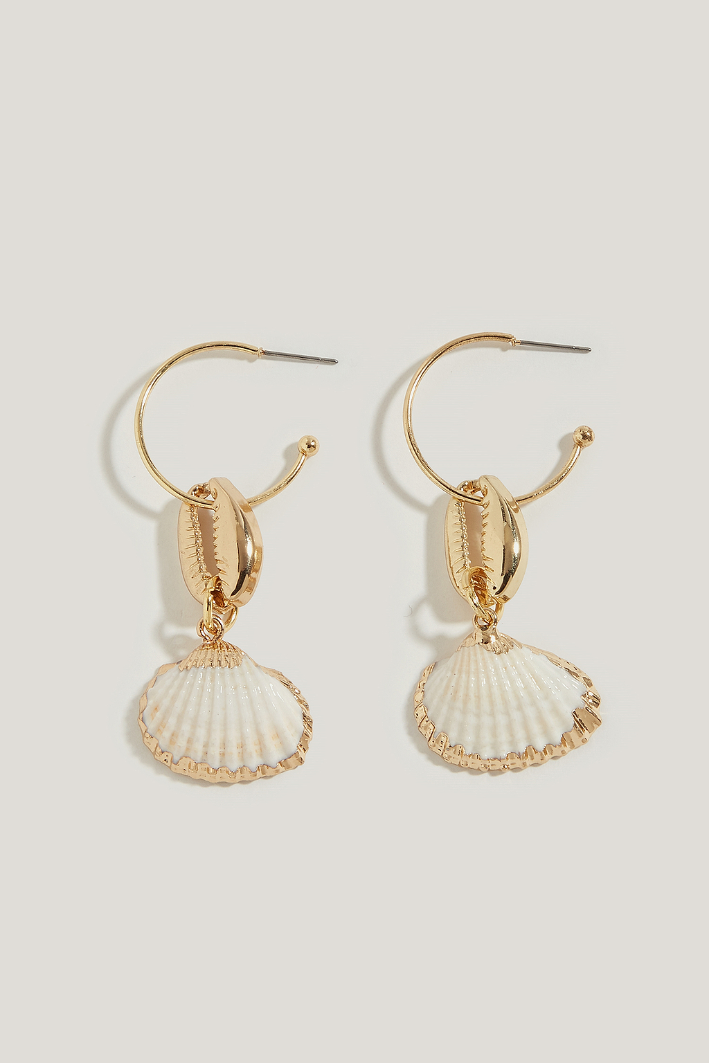 Gold-Tone Cowrie & Seashell Drop Earrings