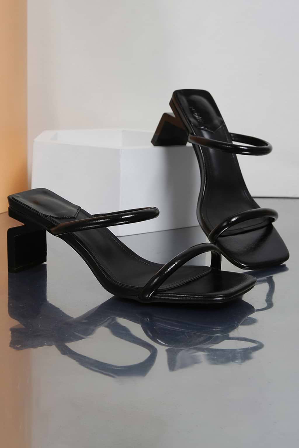 Dual Strap Mid-Heel Sandals