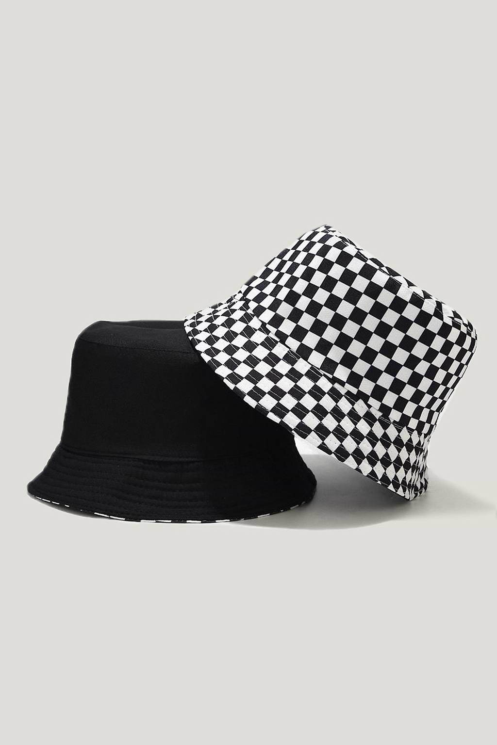 Reversible Checkered Bucket Hat