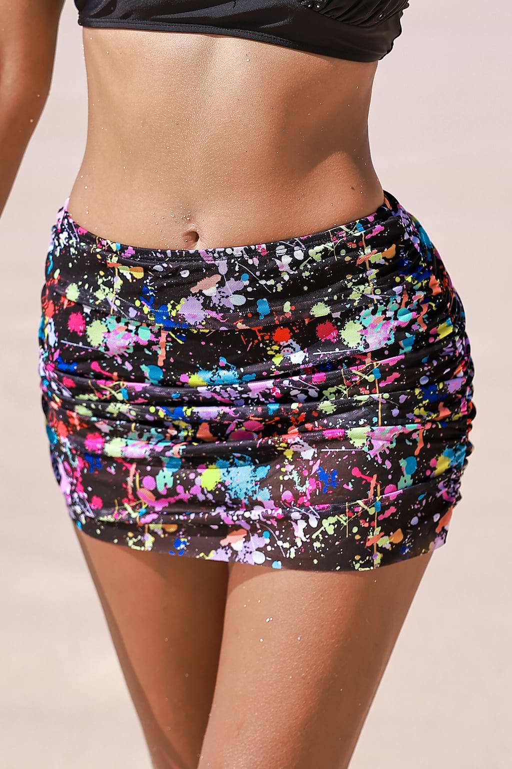 Standard Rise Paint Splatter Swim Skirt
