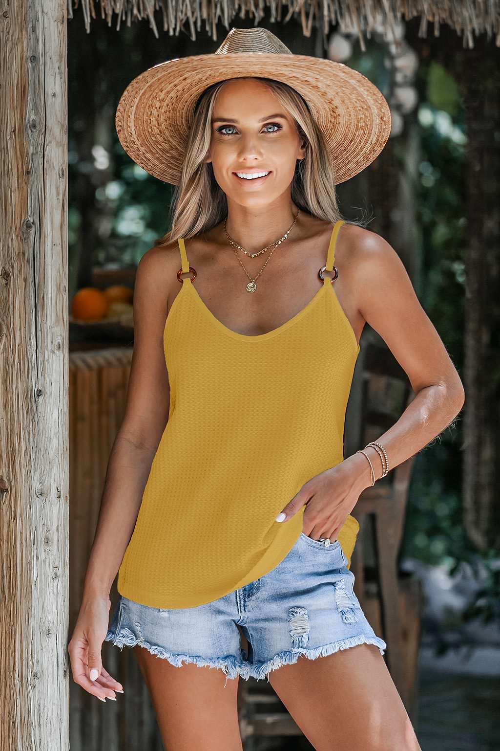 Senffarbenes Jersey-Cami