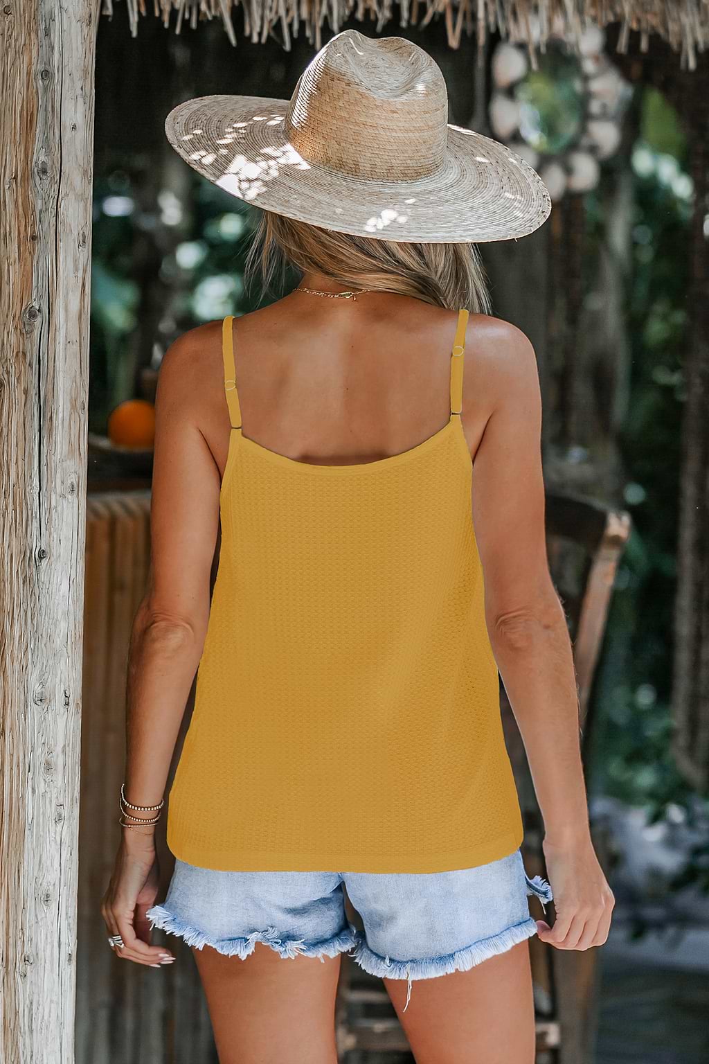 Senffarbenes Jersey-Cami