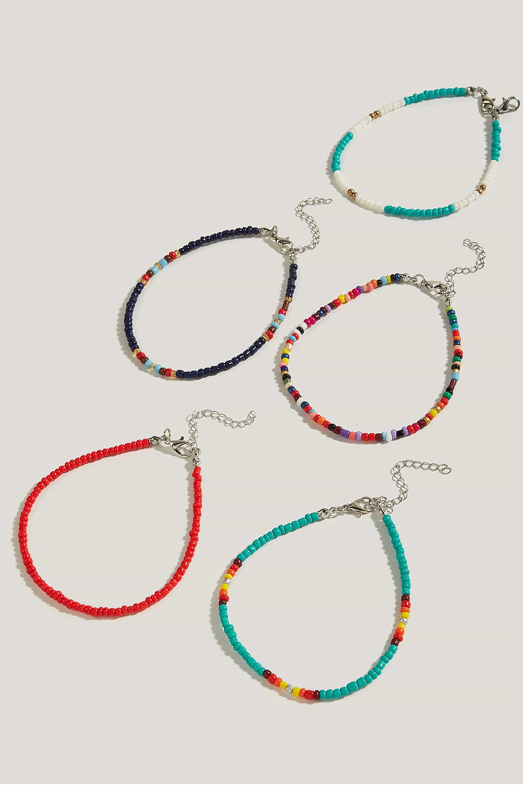Colorful Beaded Anklet Set