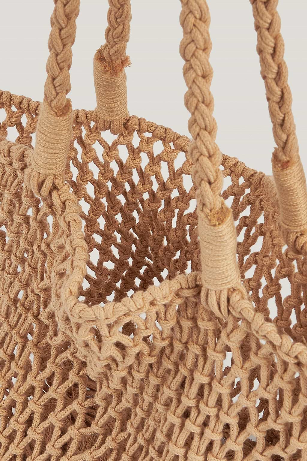 Tan Open Weave Tote