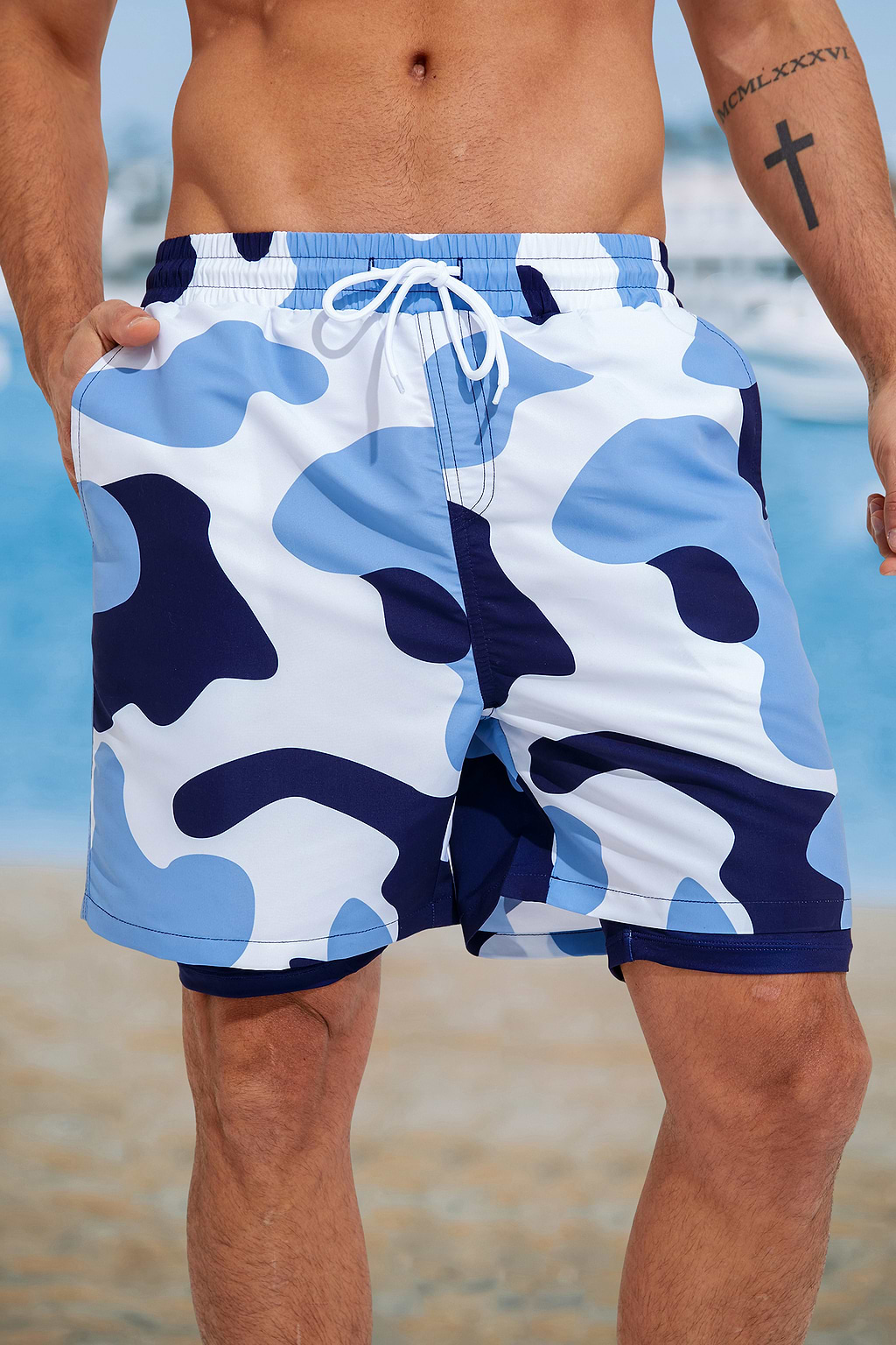 Blue Camo Board Shorts