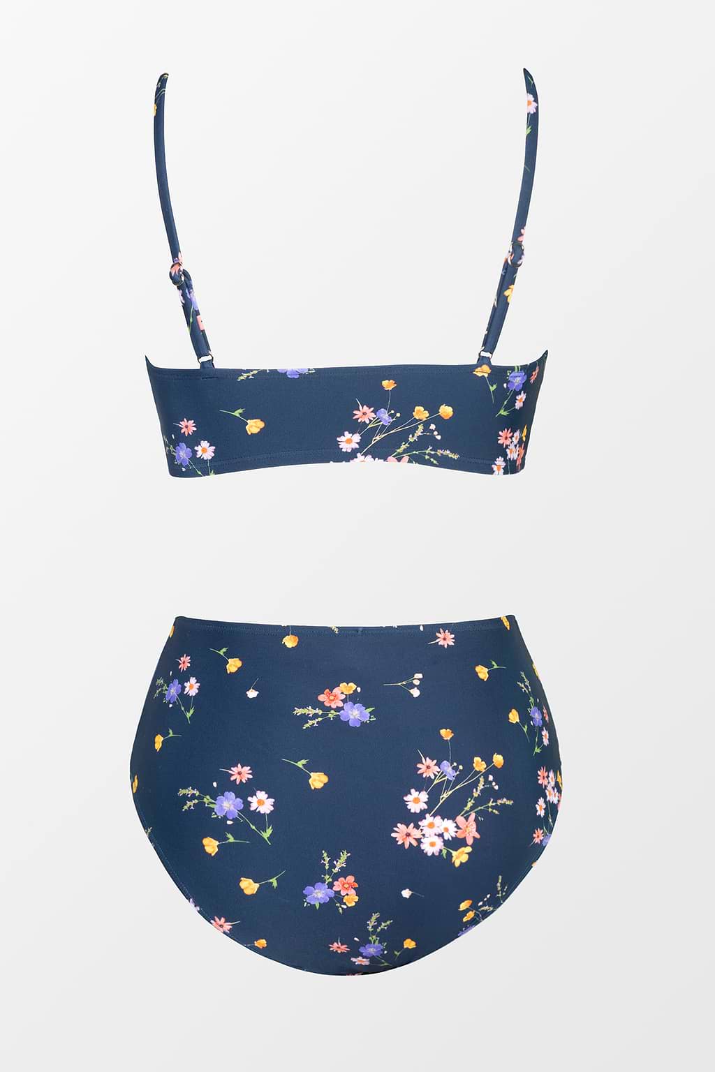 Ditsy Floral Bikini Top & High-Waisted Bottoms Set