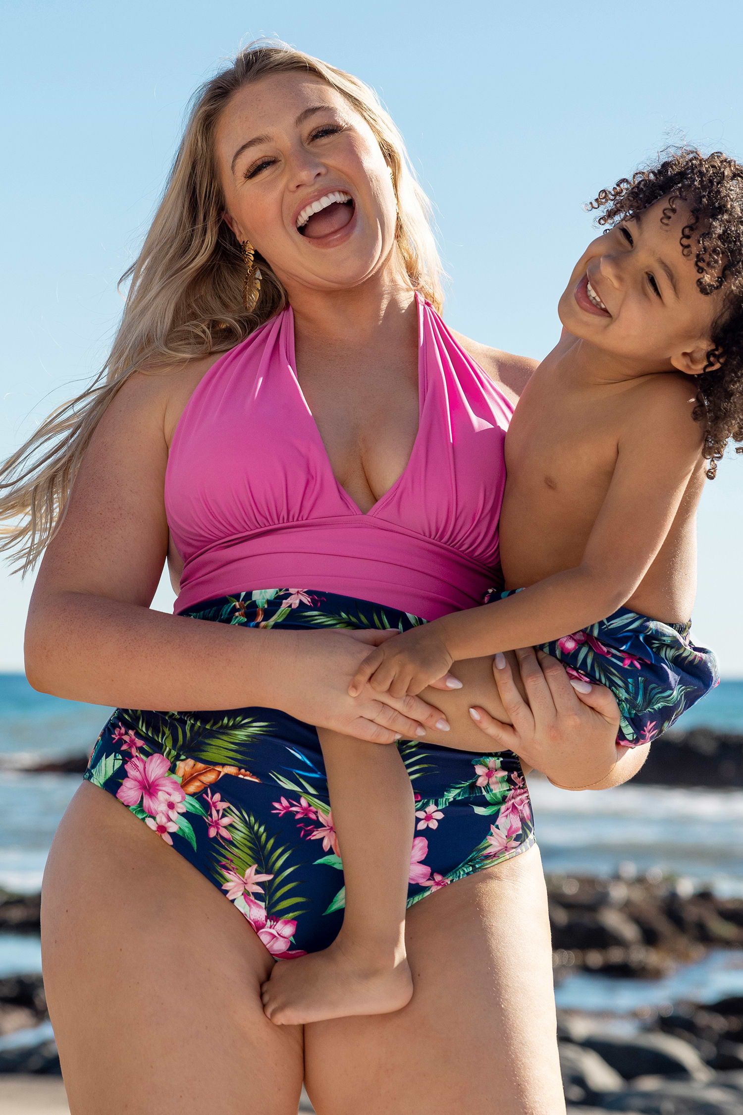 X Iskra Night Orchid Halterneck Tummy Control One-Piece