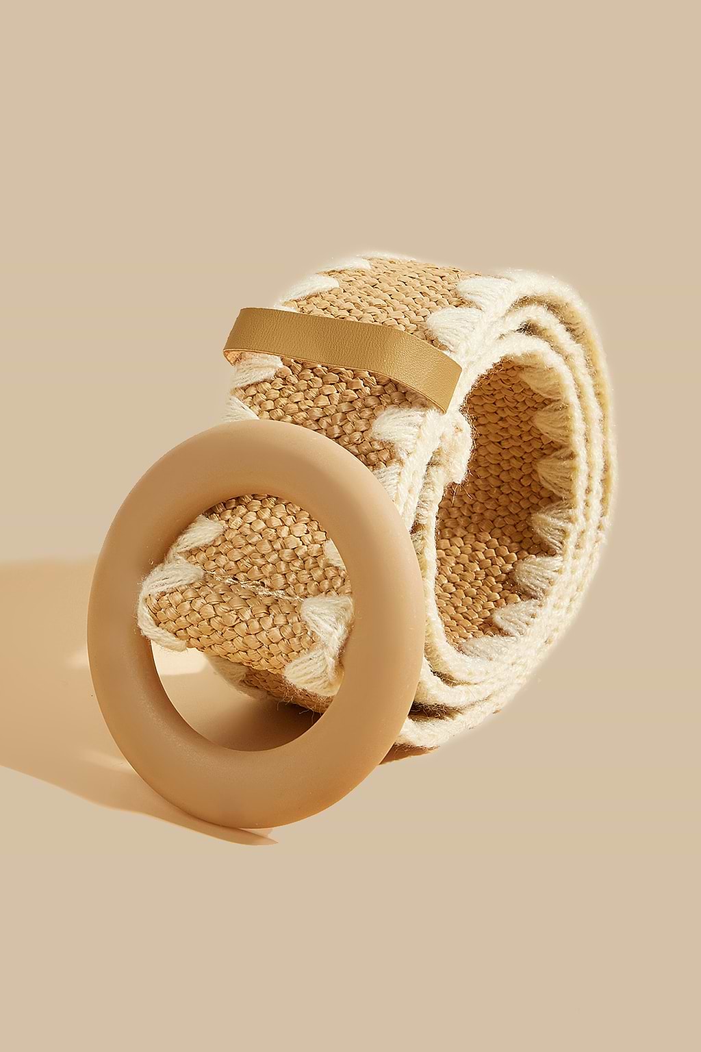 Round Buckle Straw Belt