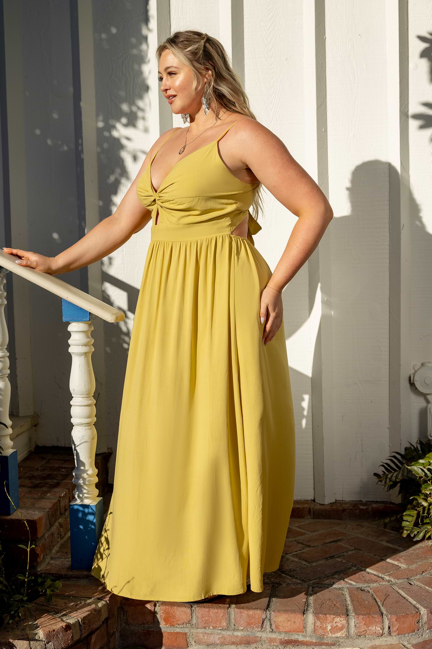 X Iskra Front Twist & Keyhole Maxi Dress