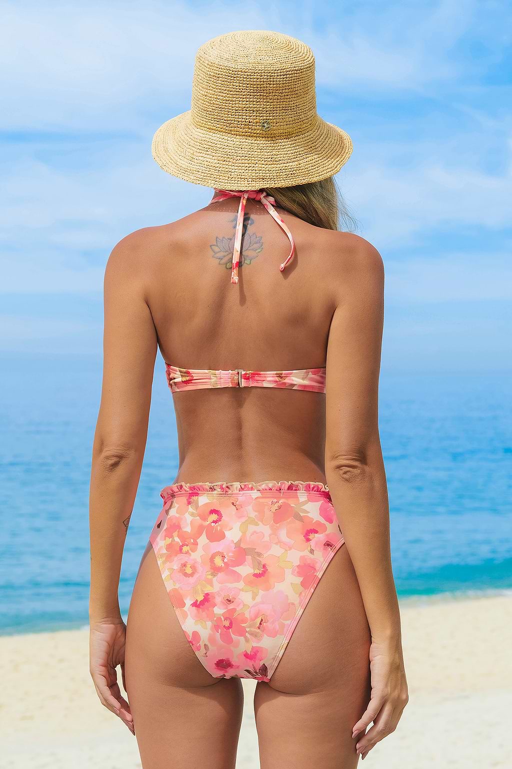 Sea Shore Floral Sweetheart Bikini Top & Cheeky Bottoms Set