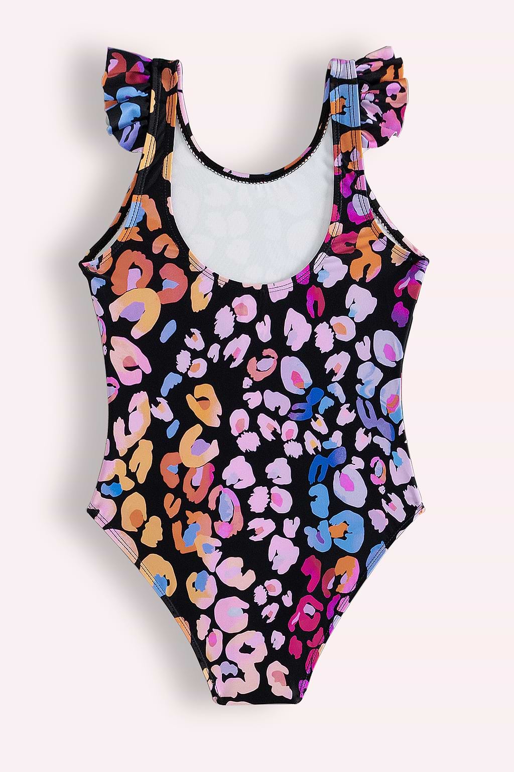 Girls Rainbow Leopard Flutter One-Piece