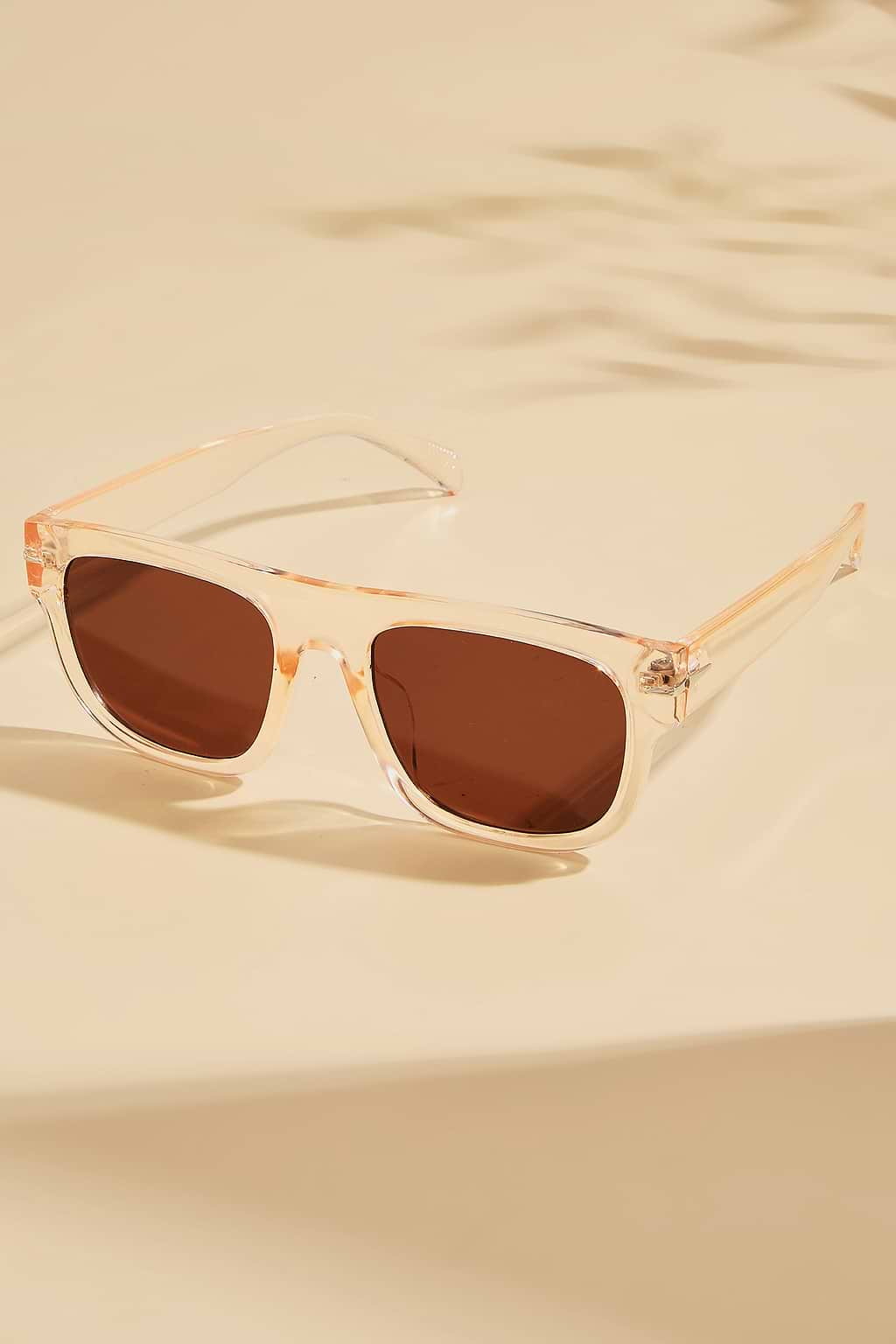Tinted Transparent Frame Sunglasses