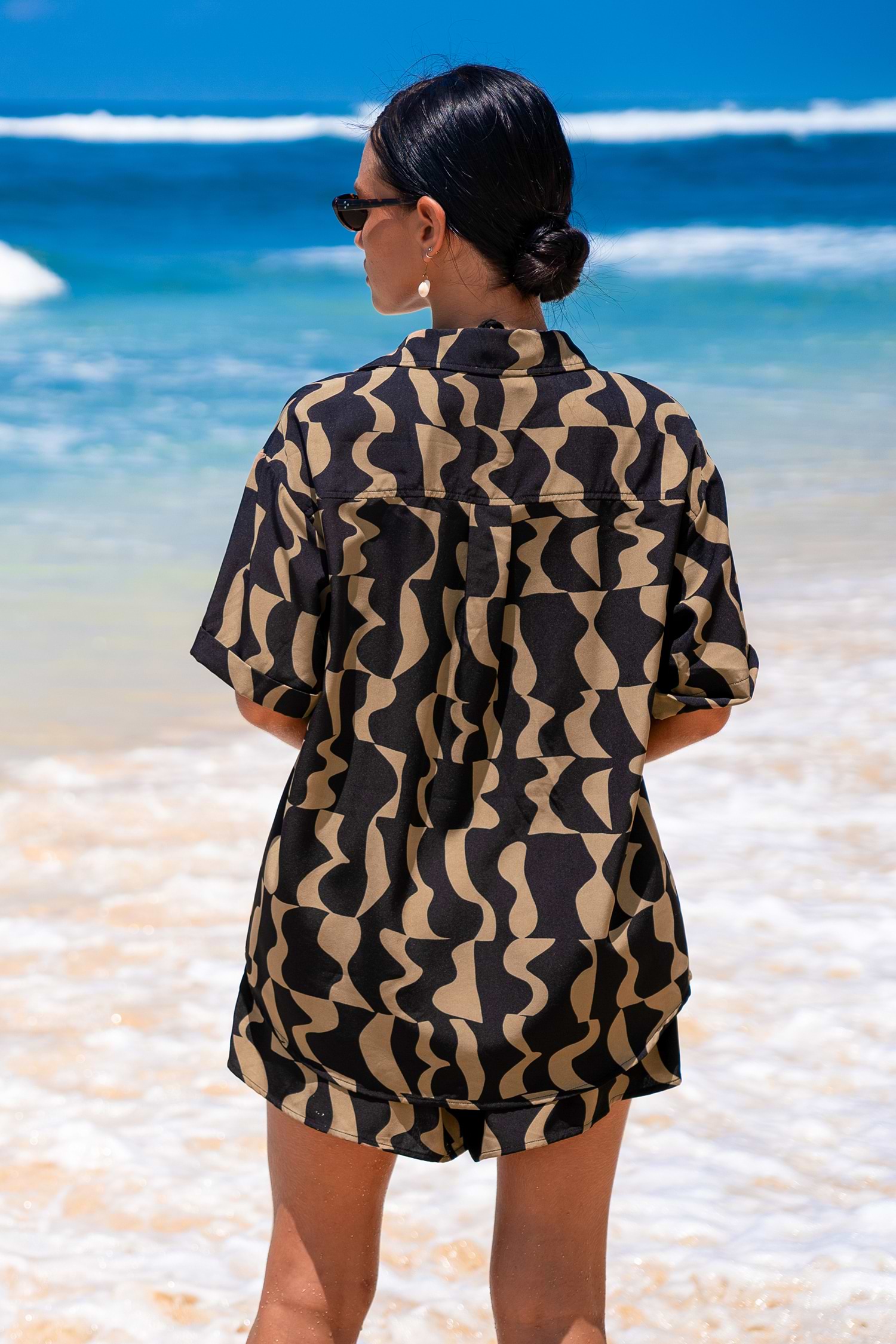Black & Tan Abstract Matching Set