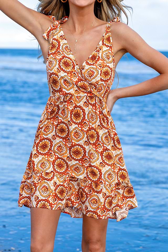 open lace back dress Petal Pop Retro Floral Wrap Mini Dress &/or Cardigan Medium main image 1