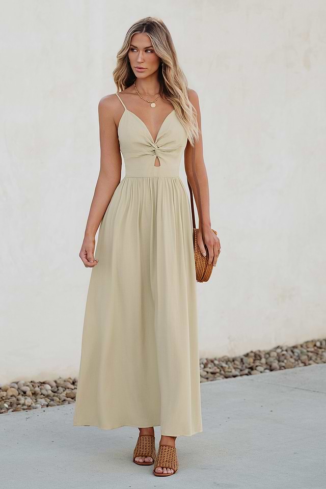 Apricot Sweetheart Twist & Keyhole Maxi Dress Apricot Sweetheart Twist & Keyhole Maxi Dress