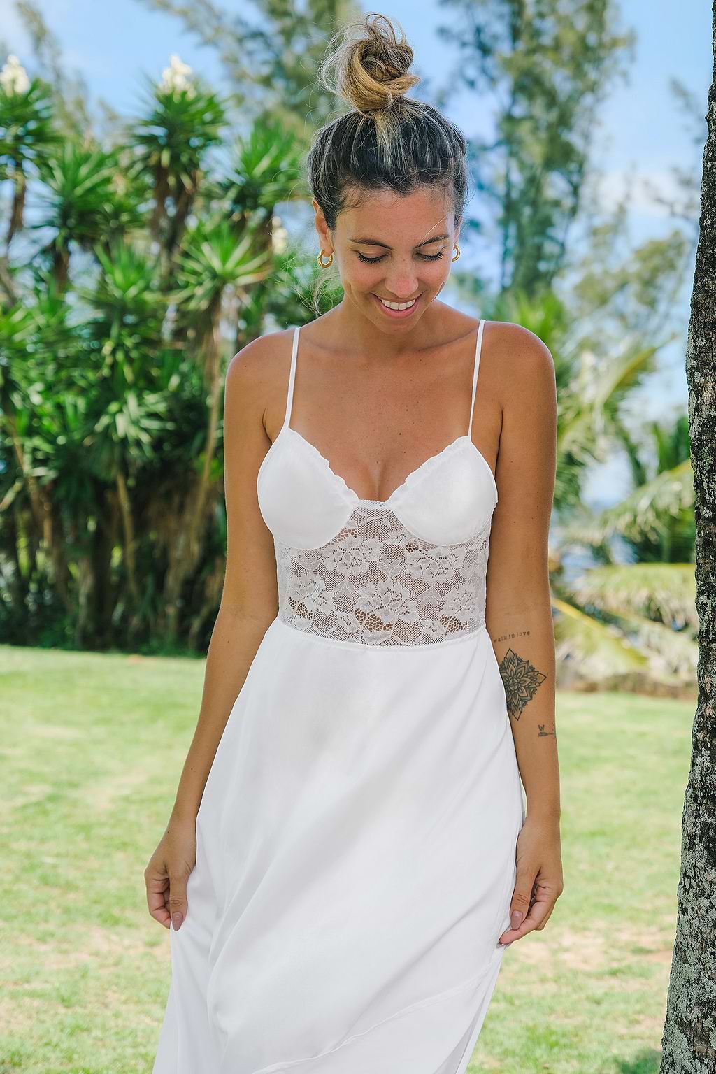White Lace Slip Dress