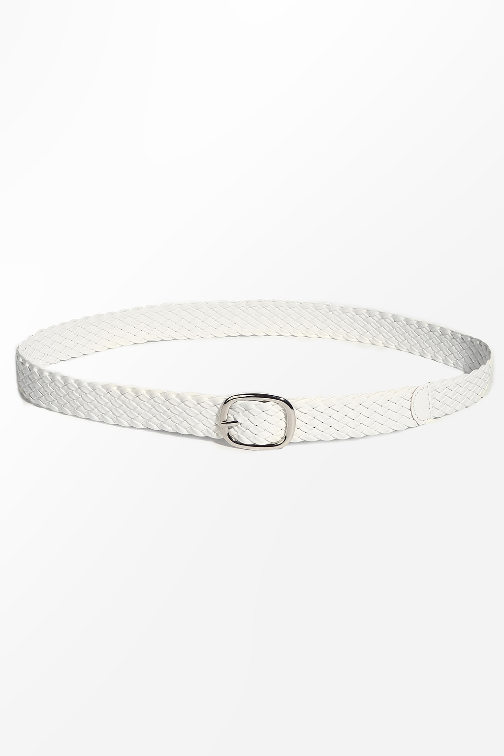 Braided Faux Leather & Silver-Tone Belt