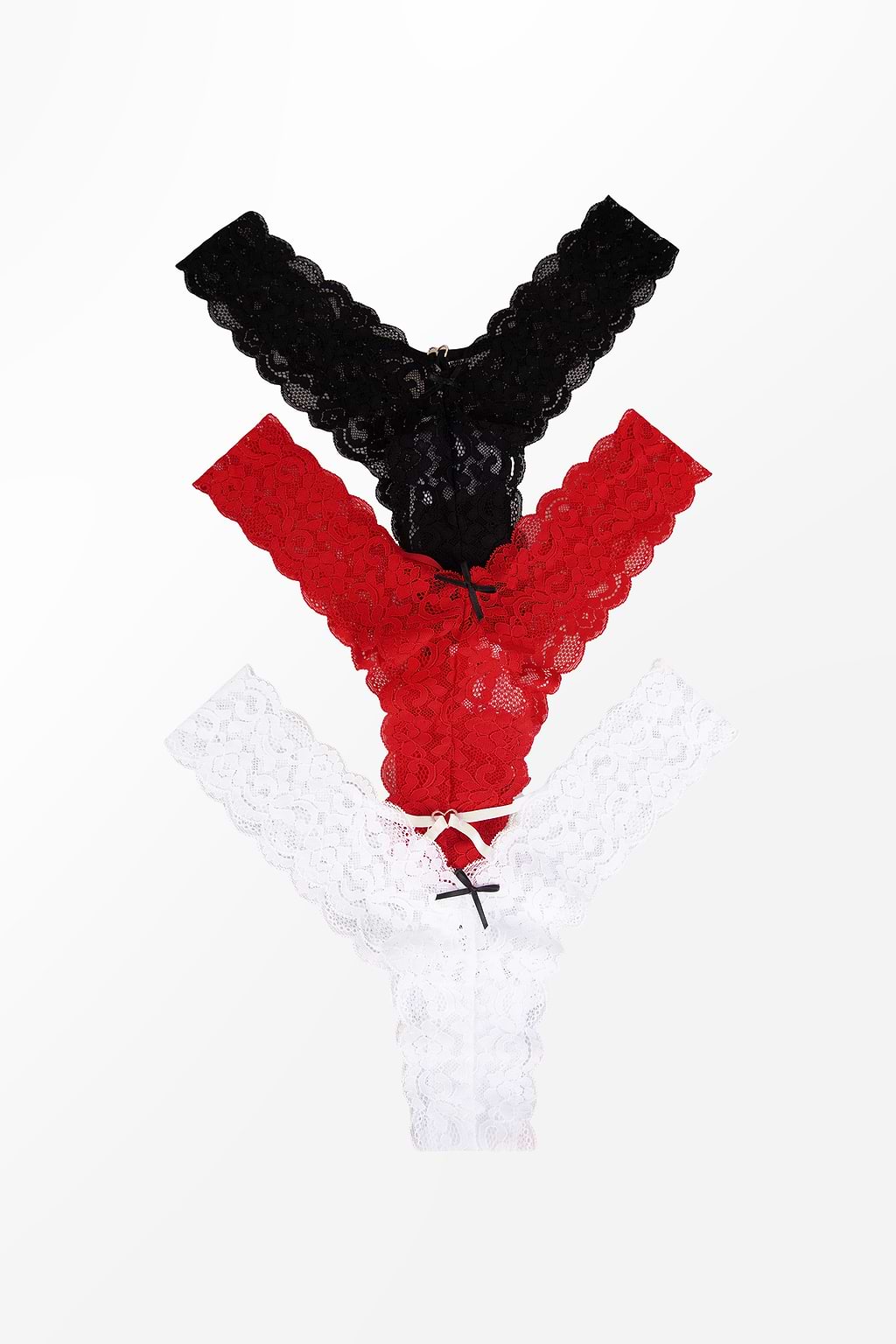 Red Lace & Bow Panties