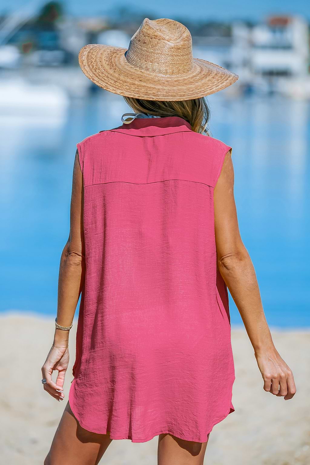 Roze cover-upjurk met V-hals