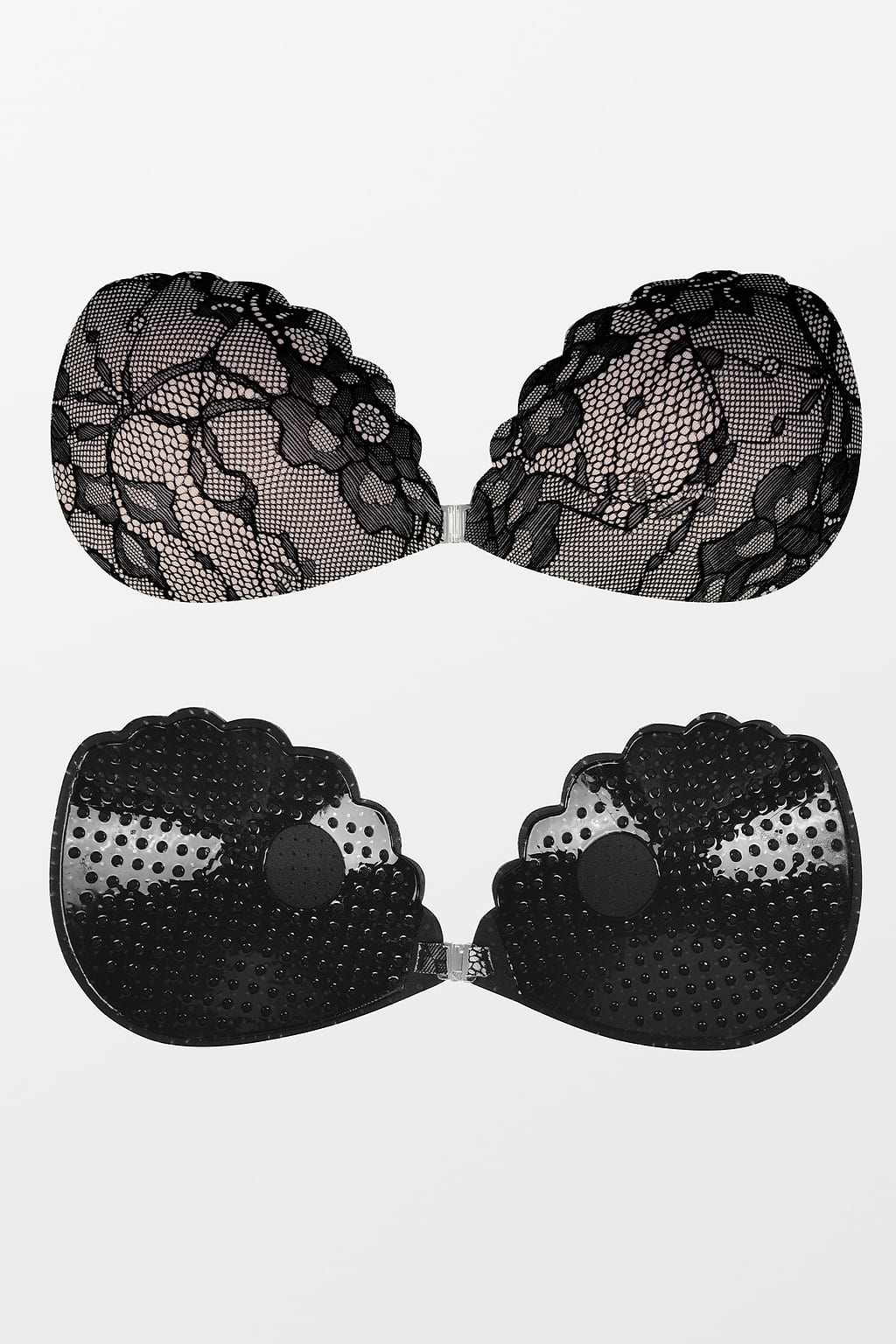 Floral Lace Backless Strapless Adhesive Bra