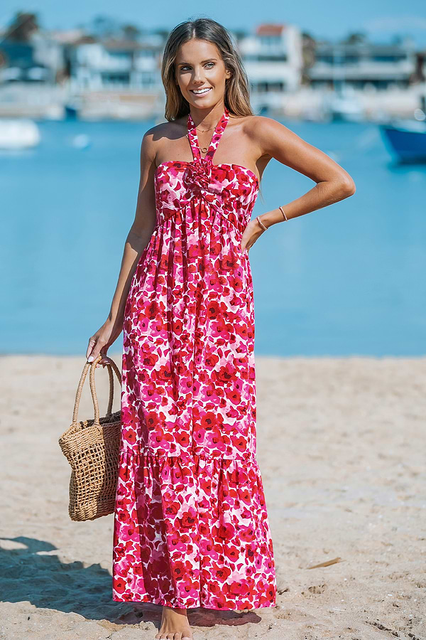 chinese dress ladies Petal and Pup Women's Lennon Halterneck Maxi Dress main image 0