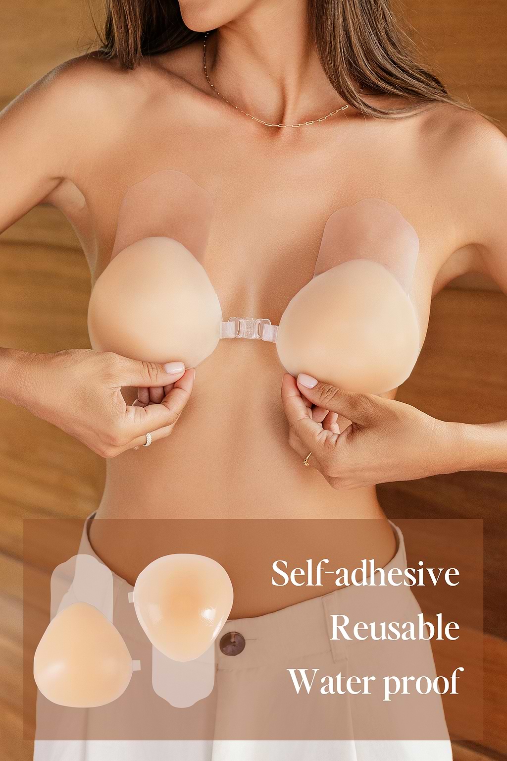 Hand-Shaped Adhesive Push-Up Bra