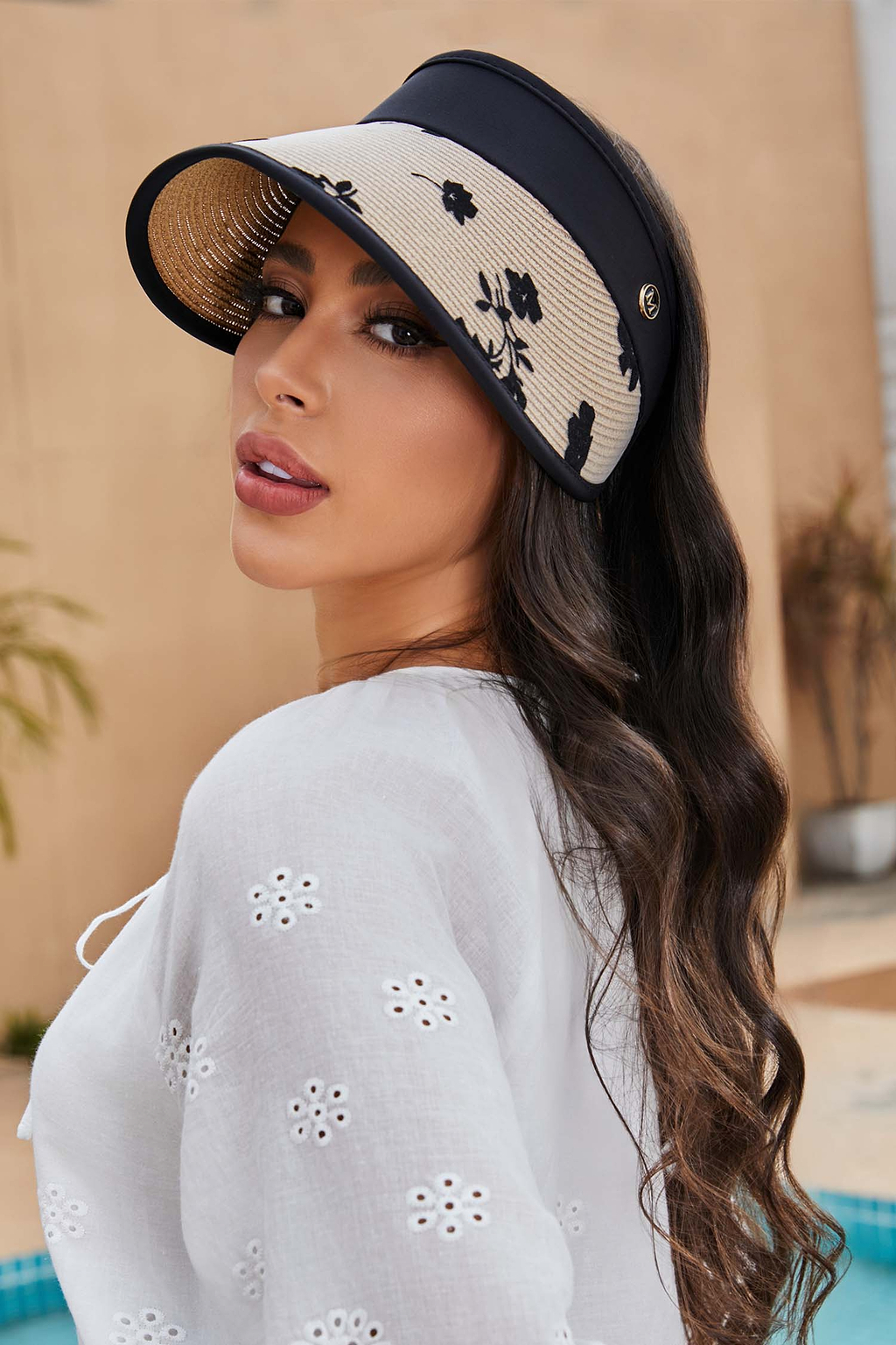 Straw & Floral Visor