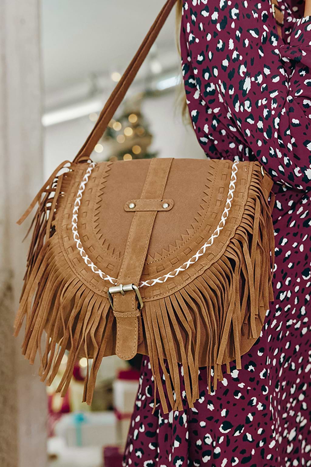 Sac à bandoulière à boucles et franges