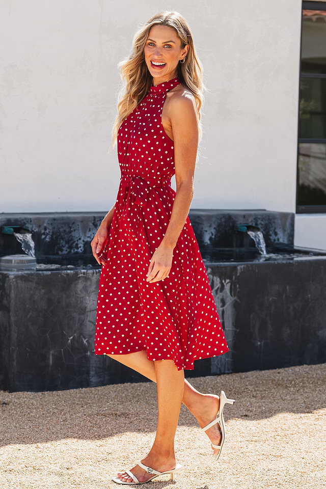 red mini tea dress Miss Selfridge Mini Tea Dress in Red