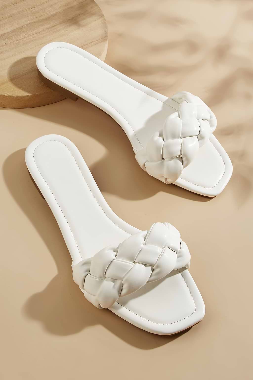 Braided Square Toe Flat Sandals