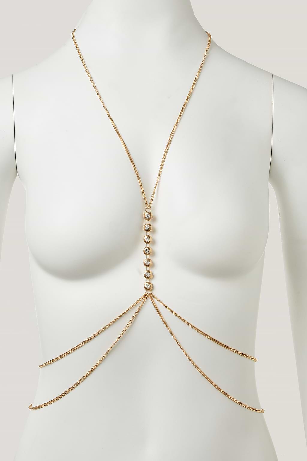 Chaîne de corps en métal doré boho