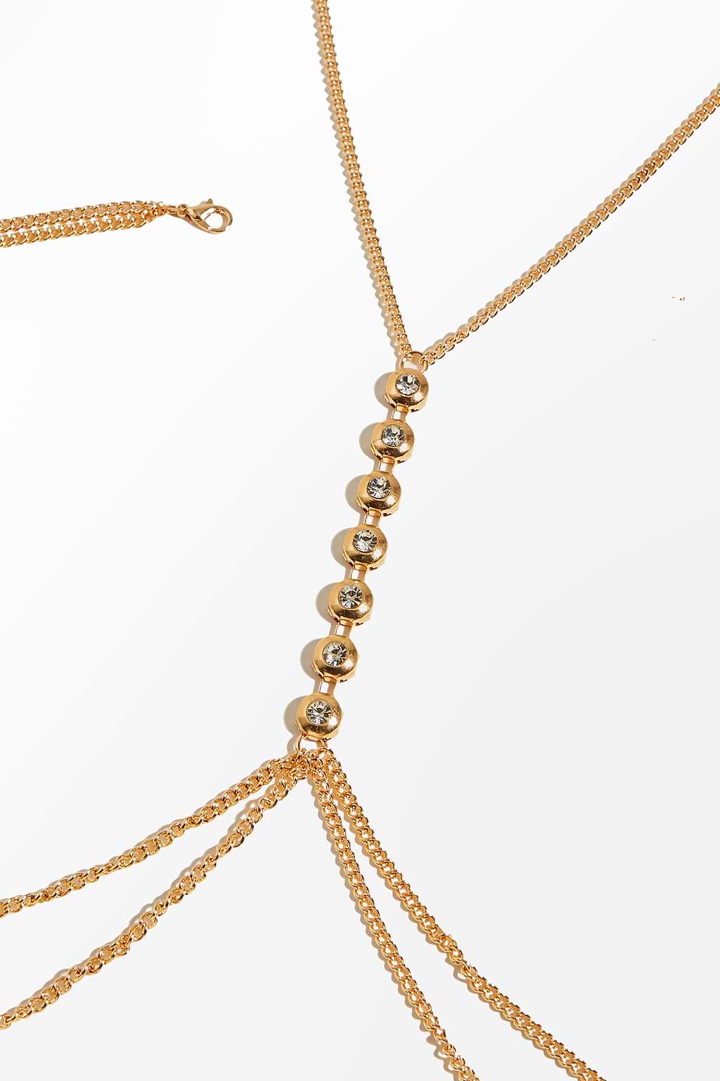Chaîne de corps en métal doré boho