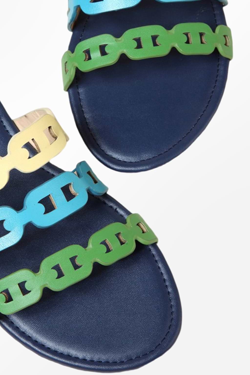 Sandales en chaîne multicolores