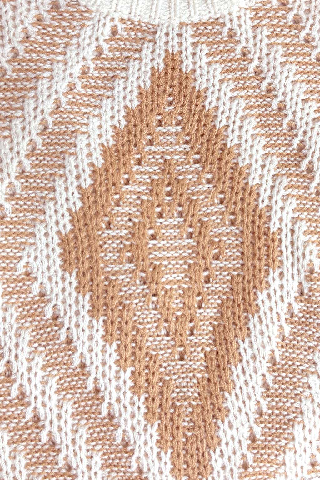 Diamond Stitched Drop Sleeve Sweater