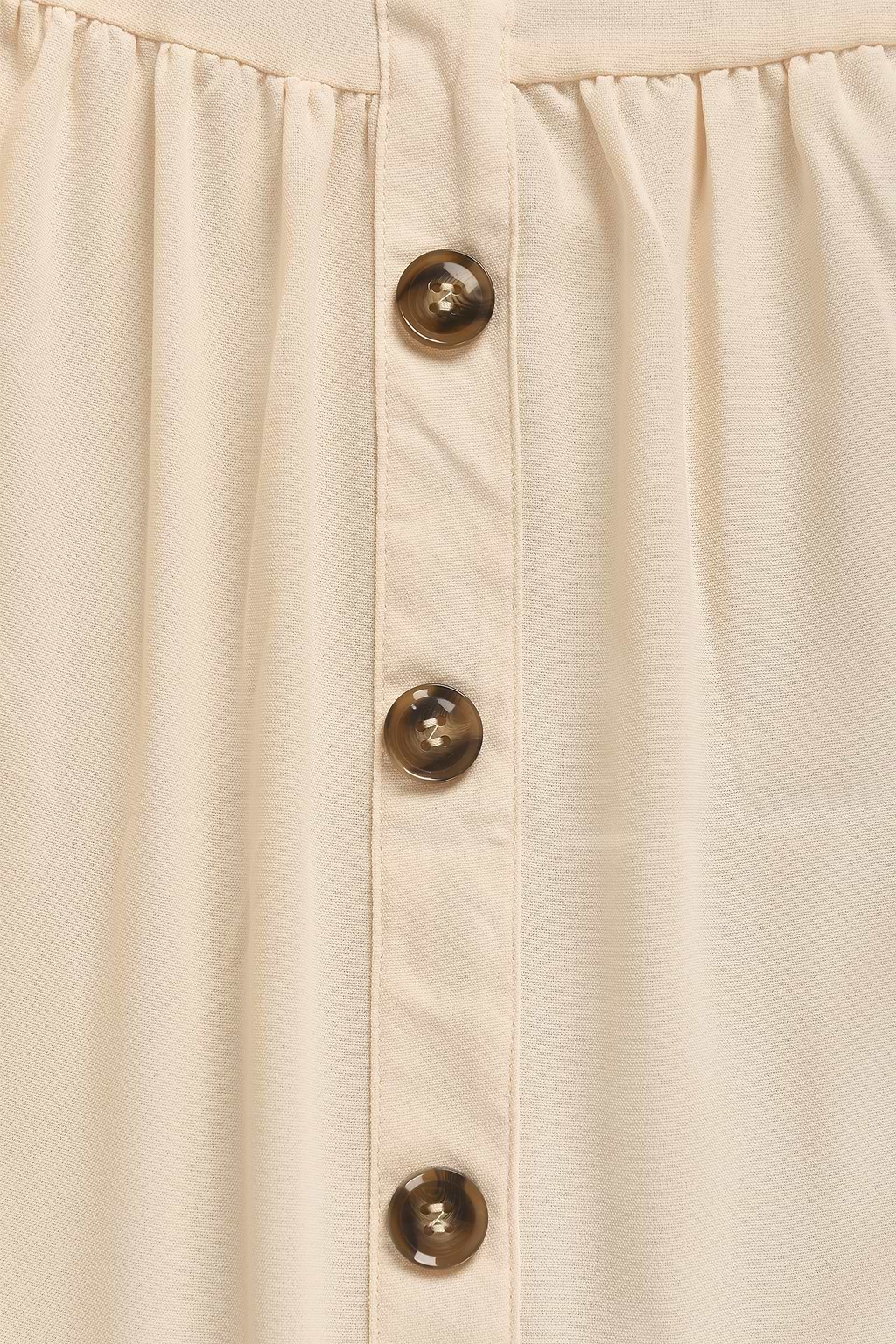 Paneled Front-Button Maxi Skirt