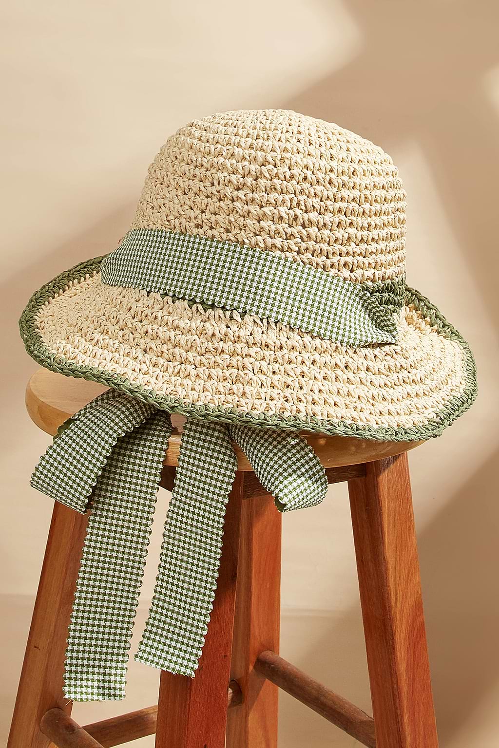 Khaki Lace Straw Hat