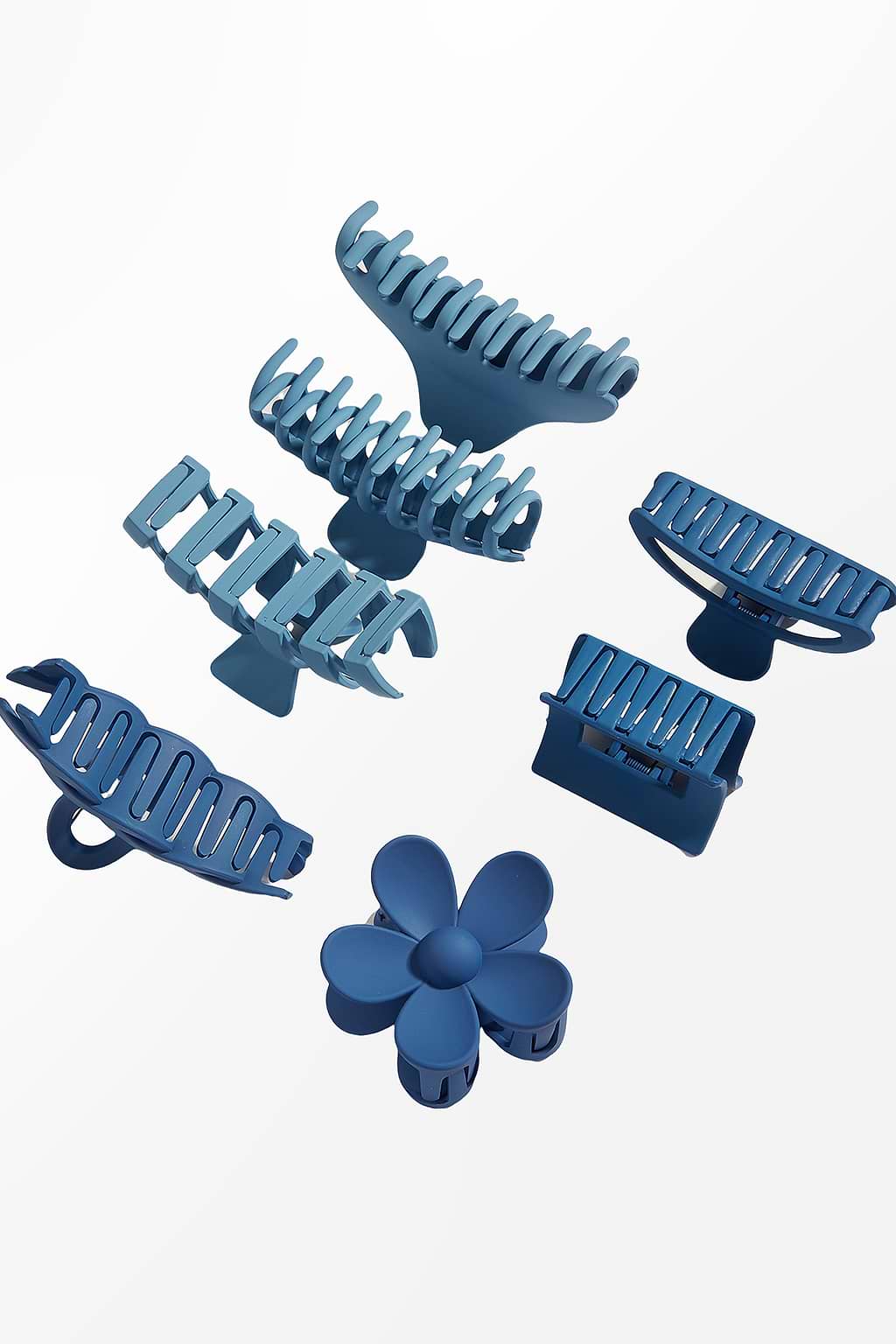 Blaue Blumen-Haarklammer-Set