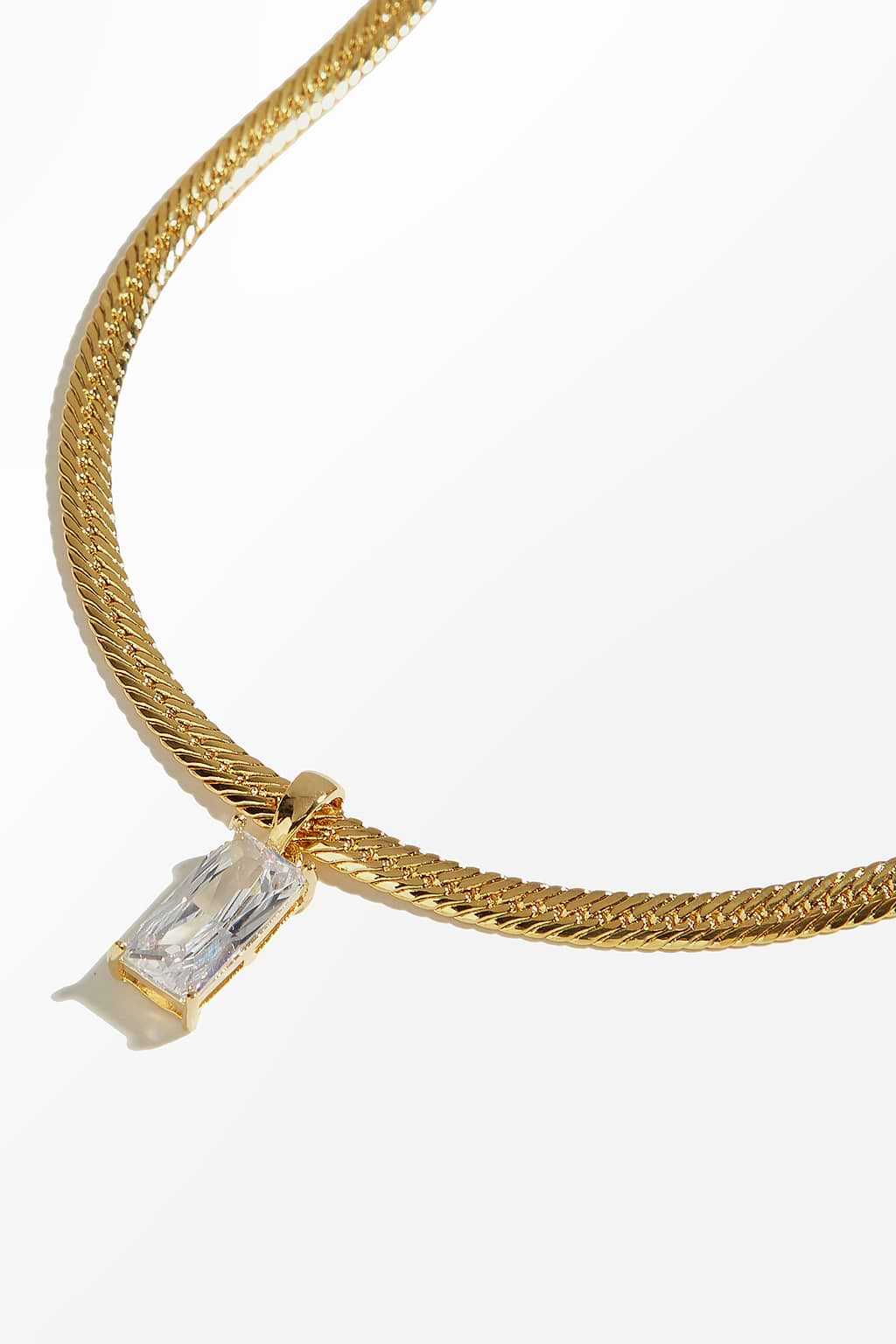 Strass-Anhänger-Halskette mit Intarsien