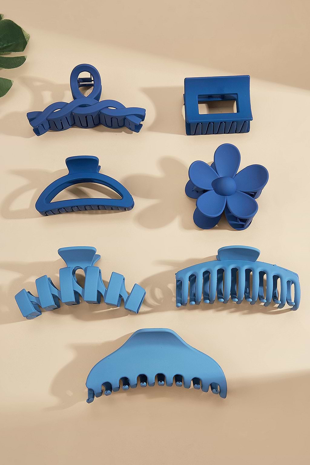 Blaue Blumen-Haarklammer-Set