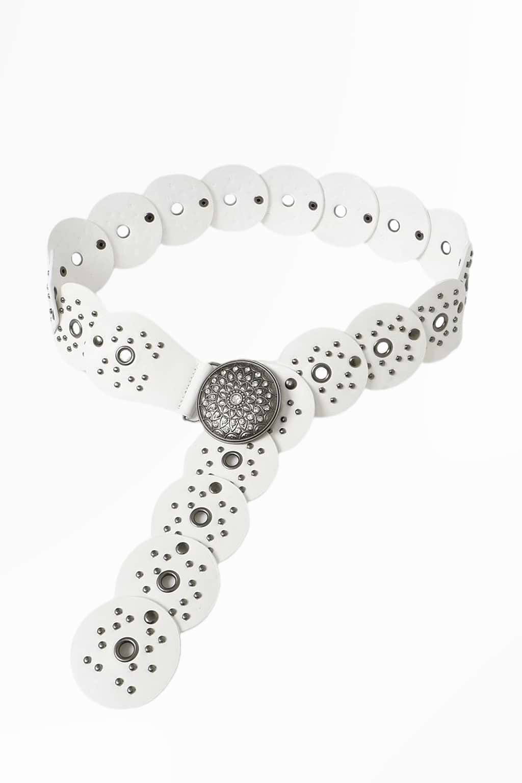 Disc Shape Rivet Buckle Belt