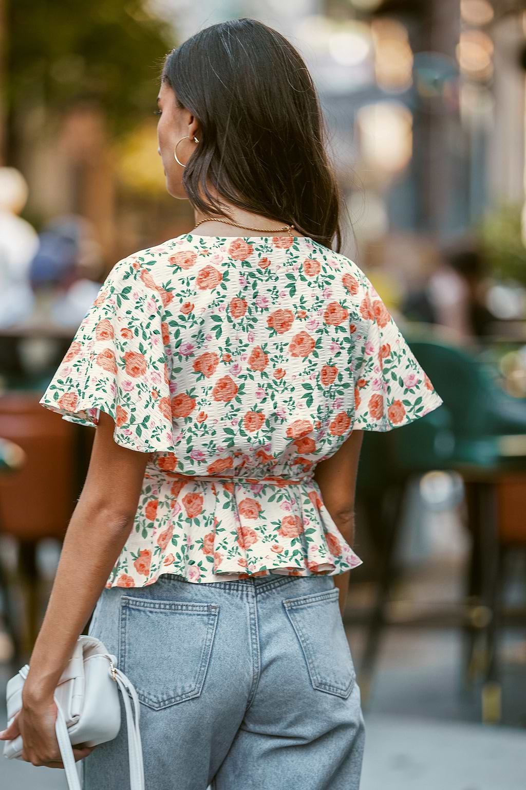 Floral Short Sleeve Peplum Blouse