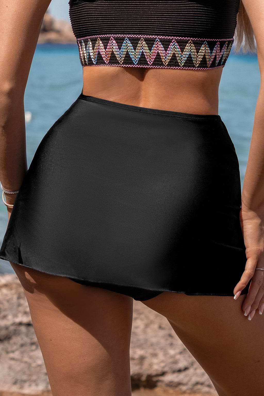 Rock mit hoher Taille und Spitze