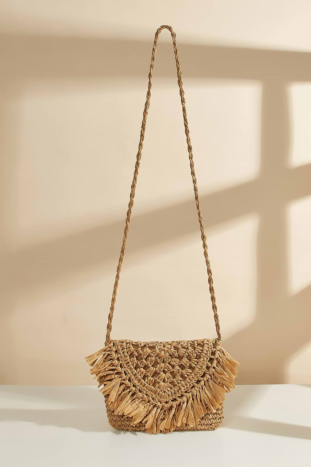 Fringe Foldover Top Purse