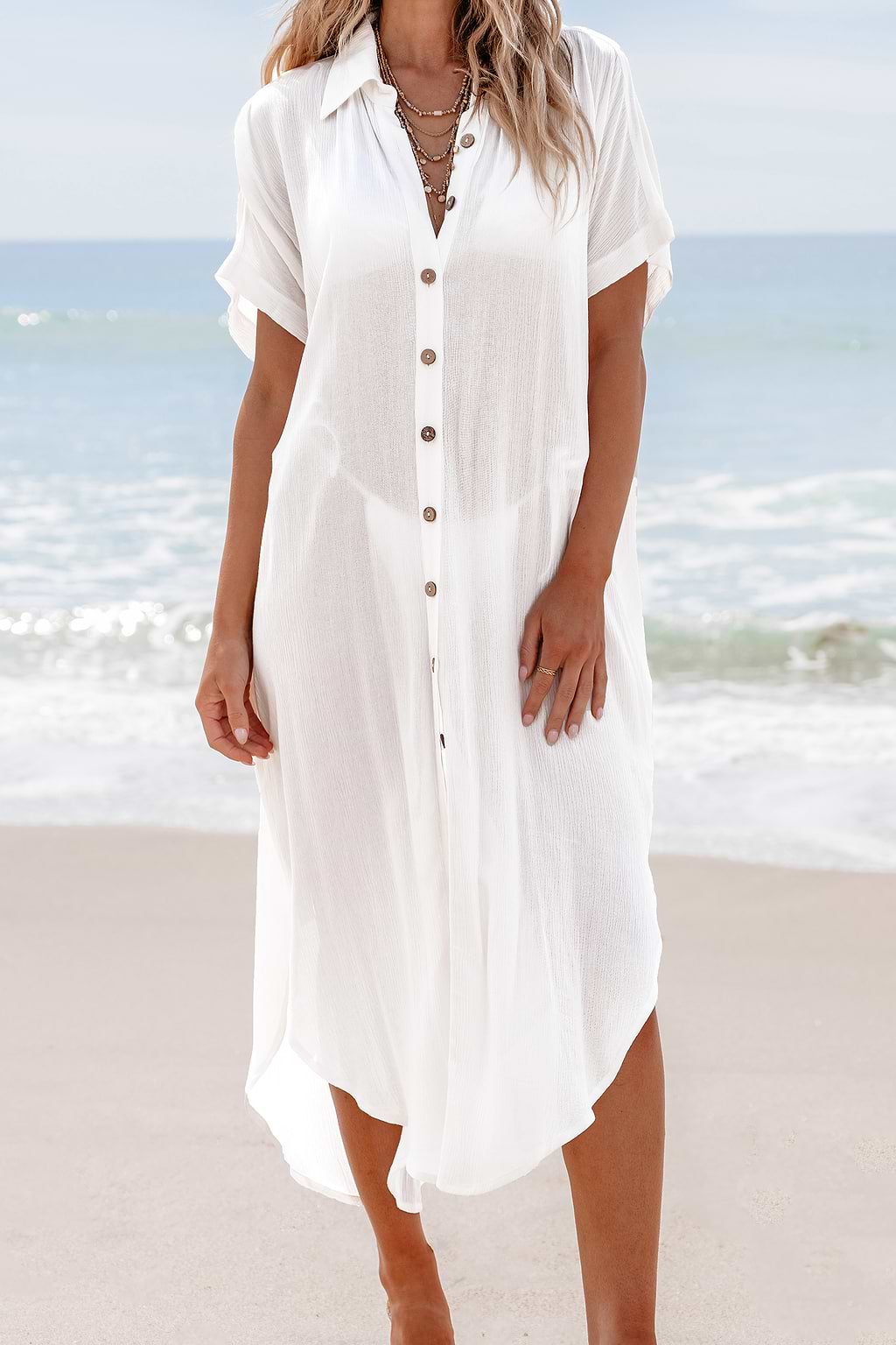 Robe chemise cover up blanche