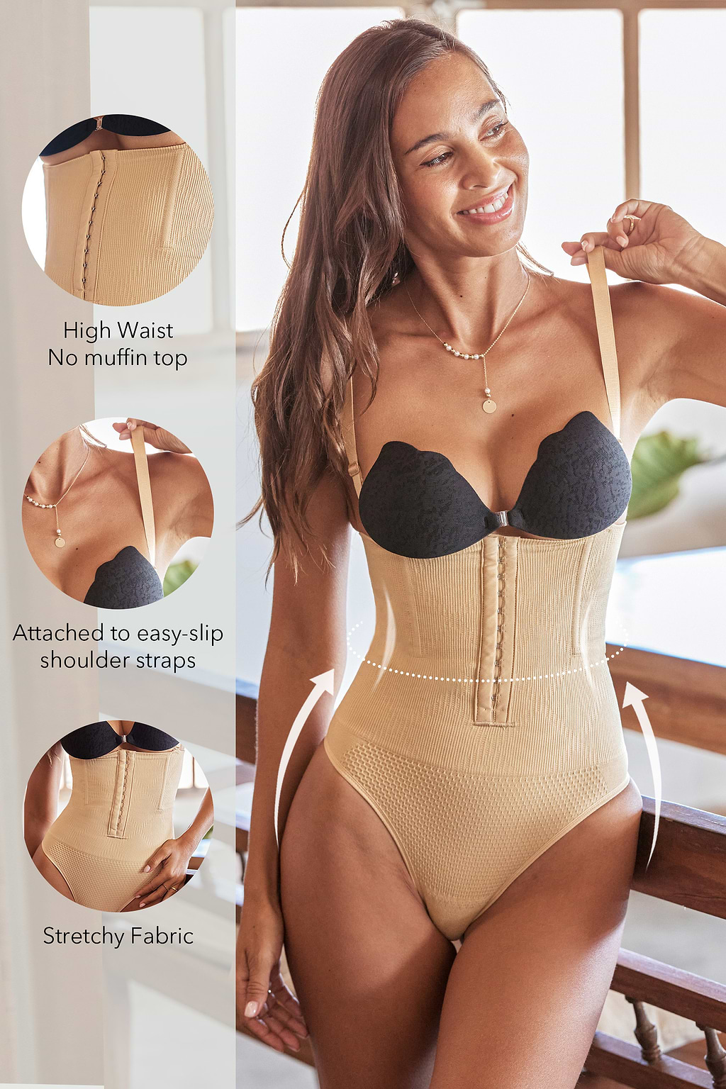 Neutrale corrigerende shapewear met hoge taille