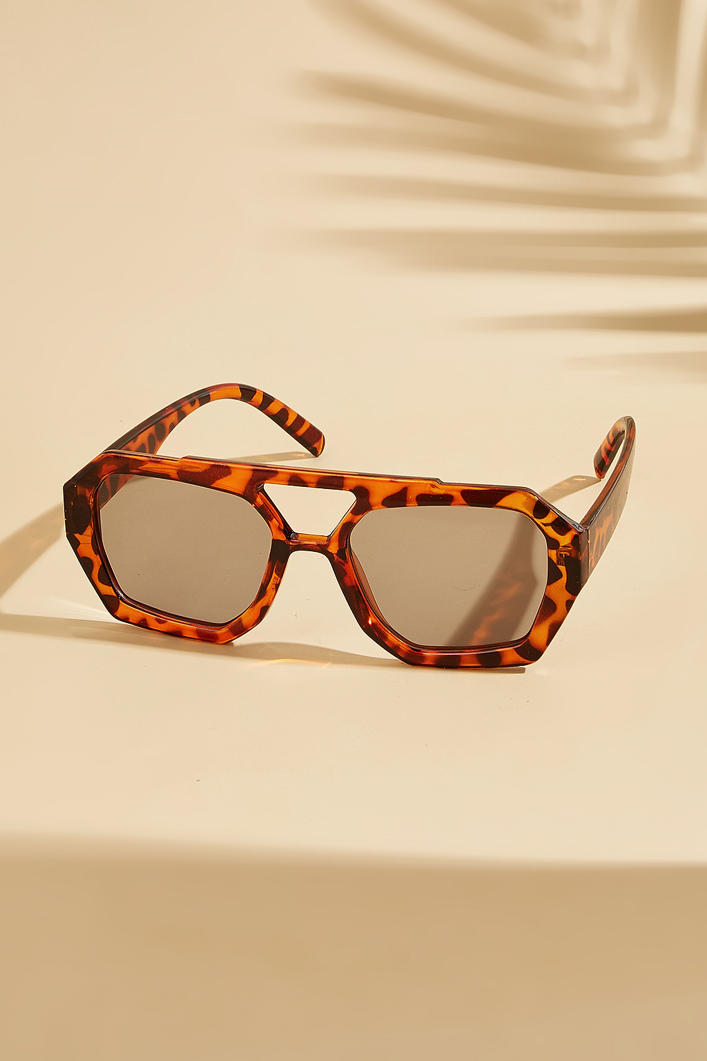 Lunettes de soleil à double pont imprimé léopard