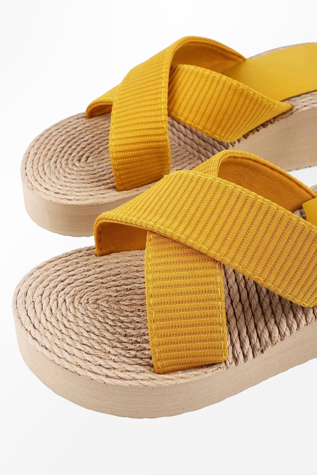 Crossover Strap Wedge Sandals